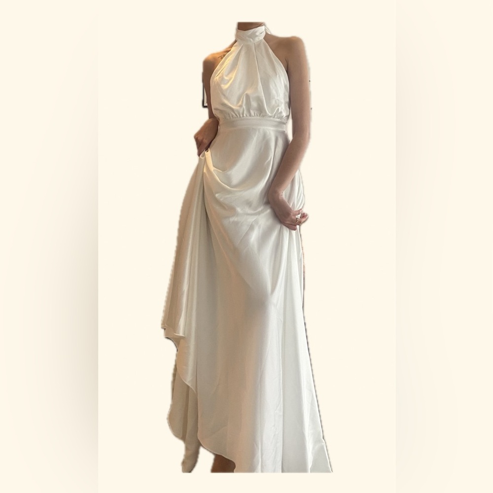Satin Halter Top Wedding Dress NWT